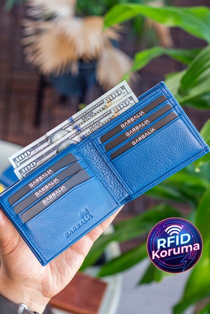 Kevin Petrol Blue Genuine Natural Leather Men's Wallet