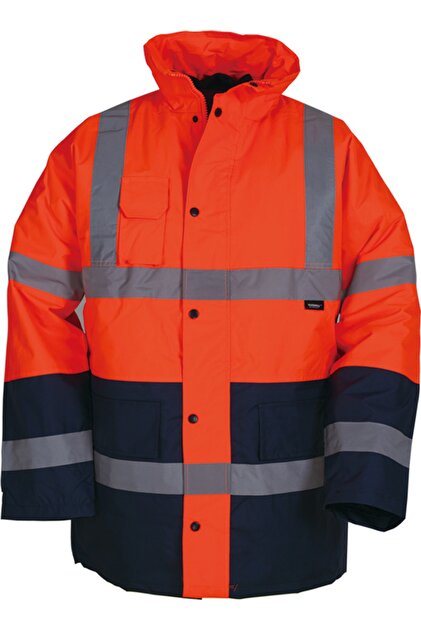 Vizwell 300 D Oxford İki Renkli Reflektörlü Parka Turuncu-Lacivert