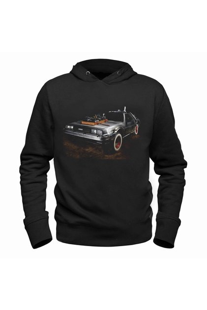 Men's Black Back to Future Hooded Sweatshirt