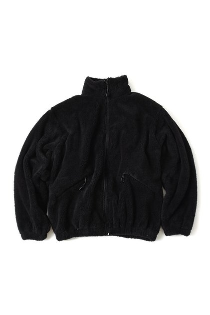 Men's Black Oversize Zippered Plush Sweat
