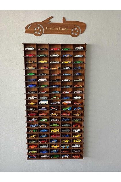 ☆ 1/64 Creative Display Board LR　　　【限定3】 CrDesign 1/64 Oyuncak Araba Rafı Dikey 100'lü Ceviz - Fiyatı