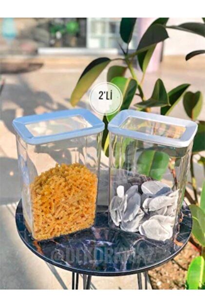 Vip Ahmet 2200 ml Dikdörtgen Bakliyat Saklama Kabı 8 Li Set