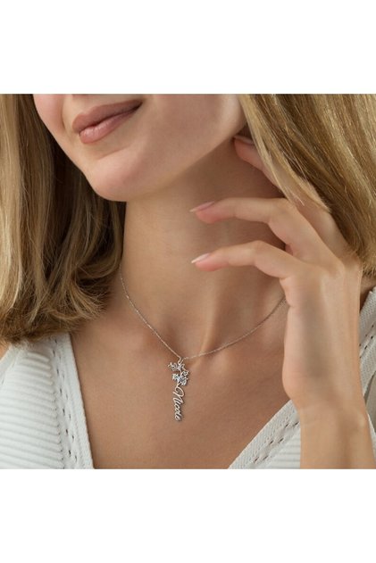 Doğum Çiçeği Isim Kolye 925k