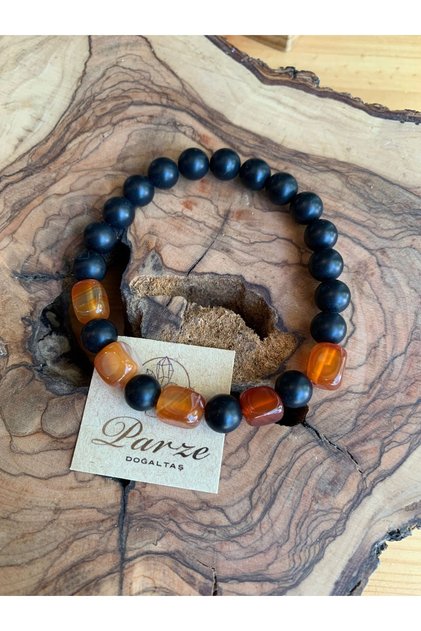 Agate And Onyx Bracelet