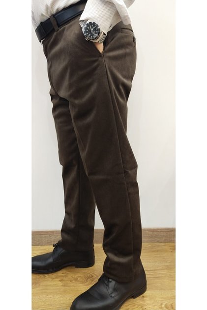 Men's Brown Corduroy Classic Luxury Velvet Trousers
