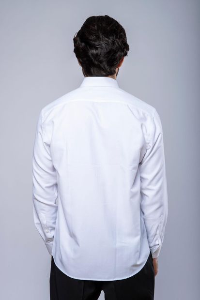 Daniel Bessi Klasik Uzun Kollu Düz Beyaz Erkek Gömlek 460-845 - 2