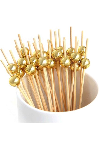 Bamboo Pearl Gold Toothpick 12 Li