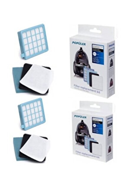 MisterVac Set Filtri Di Ricambio Per Philips PowerPro Compact FC8470/01 – Filtro Hepa, Schiuma, Scarico E Fine