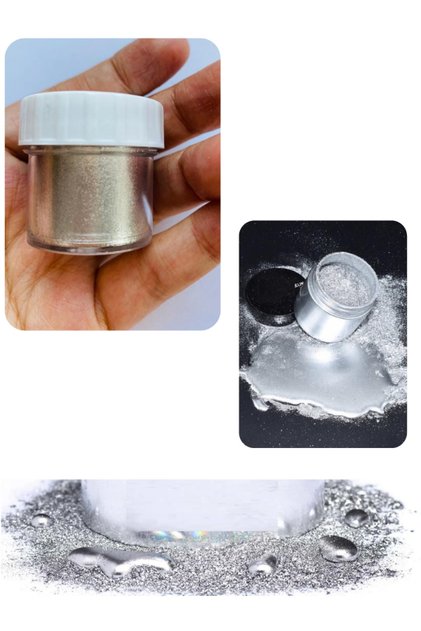 Epoksi Reçine Mum Metalik Pigmentler Silver 5 gr