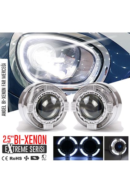 Bi-xenon Far Merceği Yeni Jenerasyon Angel Led Extreme Hd Projektör Oto Sağ Sol Mercekli Lens 2.5"
