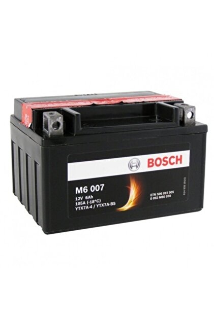 Bosch Ytx7a - Bs 12 V 6 Amper M6007 Yatık Motosiklet Akü (dijital