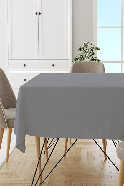 Gray Plain Tablecloth Thai Feather Velvet Stain Resistant Washable Woven Fabric Plain Single Color Mso010