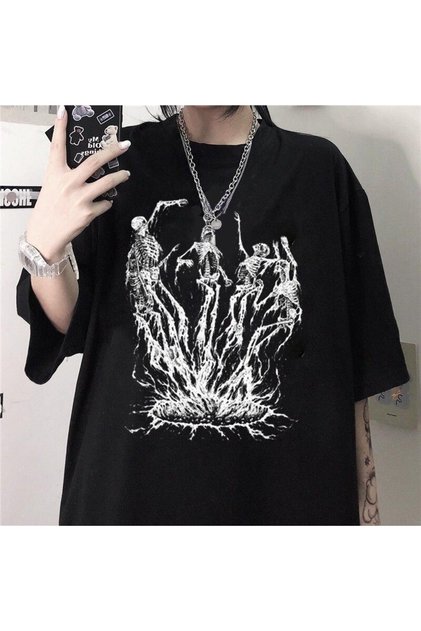 GALASHOP Grunge Streetwear Skull Gotik Tişört Mod53 - Fiyatı