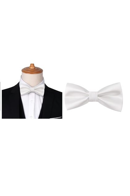 Men's Bow Tie Plain White Color Adjustable Marriage Groom Suit Wedding Special Day Tuxedo Bow Tie