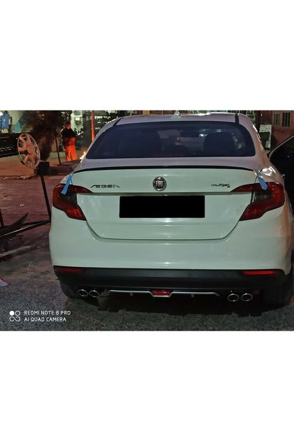 Fiat Egea Uyumlu Difüzör Ortası Gri 4 Egzoz Görünümlü Arka Ek Difüzör