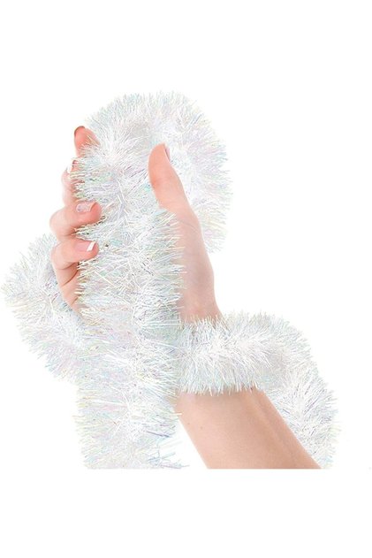 Christmas Tree Glitter Ornament 2 Meters White