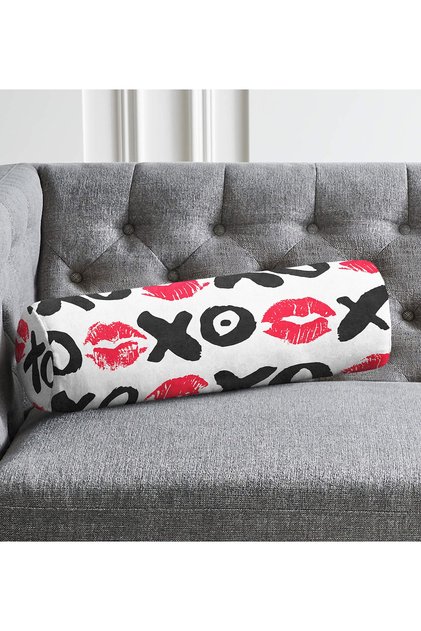 Xo Special Designed Digital Printed Modern Inner Filled Zippered Suede Cylinder Round Pillow Throw Pillow