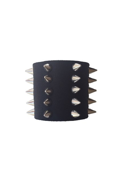 5 Row Long Spike Leather Bracelet (25 Spikes)
