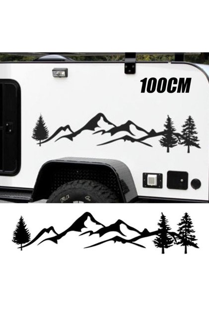 Auto Caravan Suv-camper-offroad Mountain Sticker Decal 100 Cm - Black