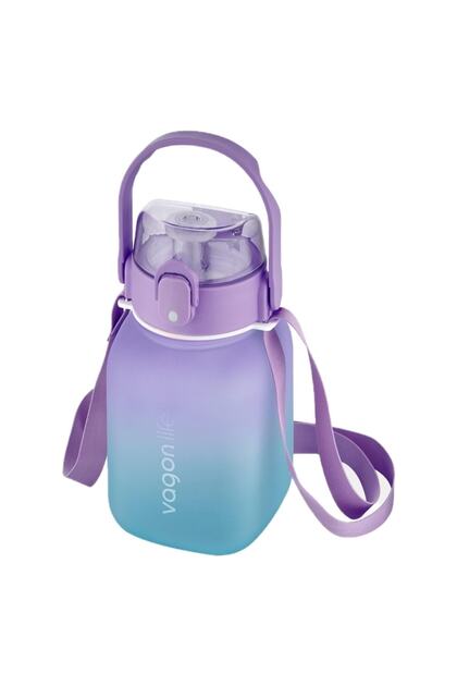 1100ml Double Color Water Bottle with/without Hanging Straw (with Sticker Gift)