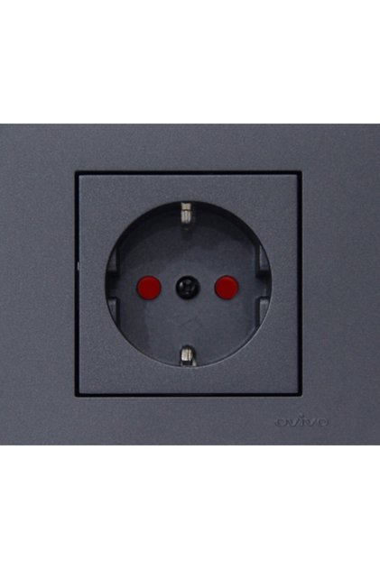 Grano Smoked Child Protected Grounded Socket + Frame