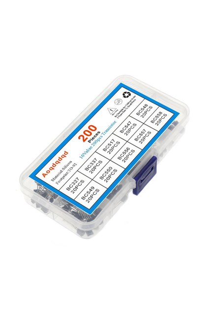 200 Adet Transistör Seti Kutulu 10 Tip Npn Pnp To-92 Bc327 Bc337 Bc517 Bc547 Bc548 Bc549 Bc550