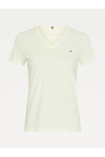Tommy Hilfiger Kadın T-Shirt NEW V-NECK TEE WW0WW27736 - 4