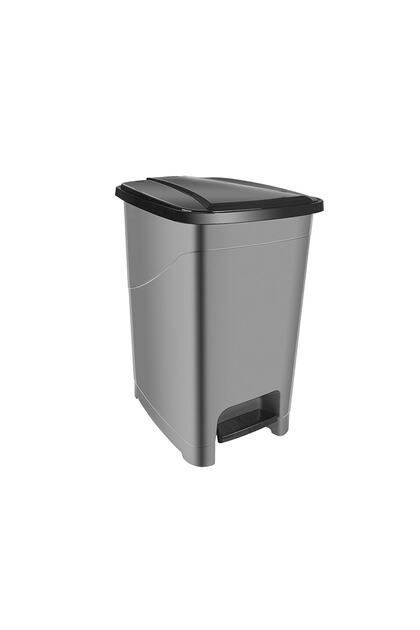 15 Lt Saral Slim Pedallı Plastik Çöp Kovası Siyah Kapaklı