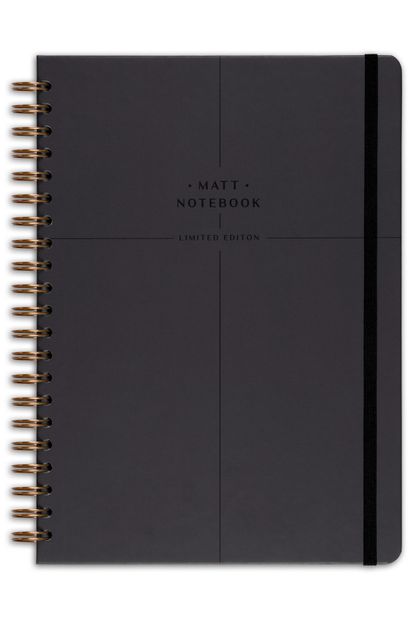 Matt Notebook 20x28 Cm A4 Lastikli Spiralli Sert Kapak Not Defteri Kareli - 5