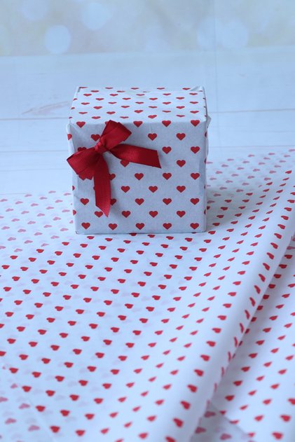 Red Mini Heart Pattern Pelur Paper Pelur Paper 10 Pieces
