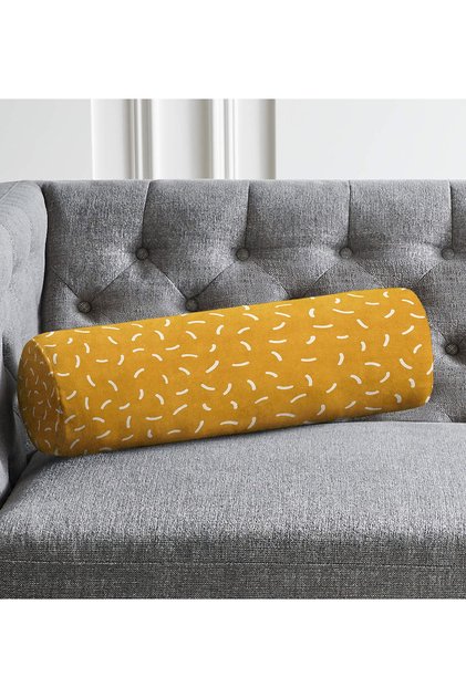 Geometric Pattern Digital Printed Modern Soft Cylinder Form Pillow with Colorful Background