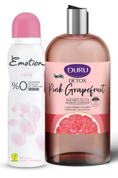 Emotion Pink Secret Deodorant 150ml Ve Duru Detox Greyfurt Duş Jeli 500ml - 1