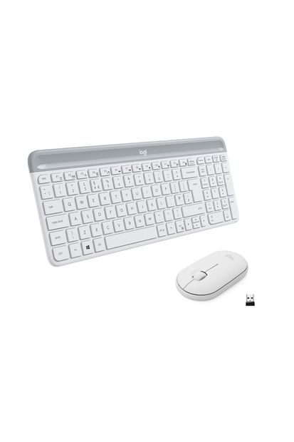 logitech MK470 Kablosuz İnce Türkçe Klavye Mouse Seti - Beyaz - 1