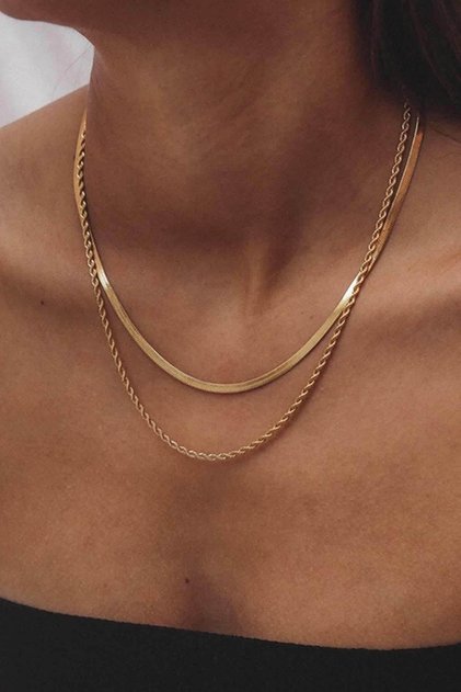 Stainless Steel Women's Necklace Twist Italian Set - Imported Anti-Tarnish Steel