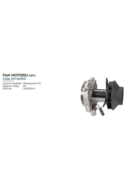 D4 Webasto Tipi Isıtıcı Fan Motoru 12 Volt Thermon Vebasto