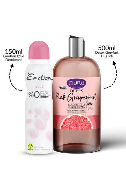 Emotion Pink Secret Deodorant 150ml Ve Duru Detox Greyfurt Duş Jeli 500ml - 4