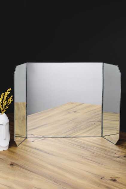 100x45cm Gümüş Masaüstü Makyaj Aynası Kapaklı Iskandinav Tarzı Ev Dekorasyon