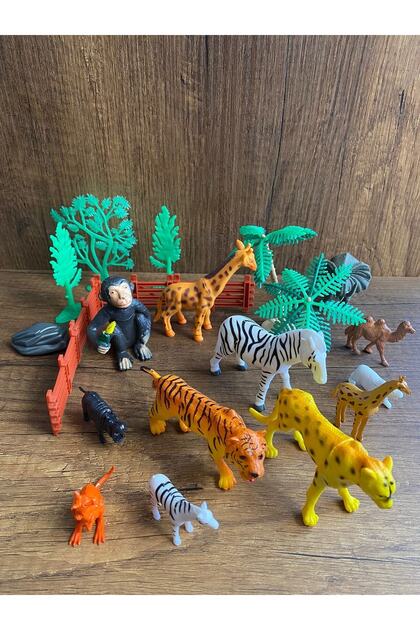 scntoys Oyuncak Vahşi Hayvanlar Seti Zebra Zürafa Maymun Deve