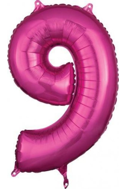 9 Number Dark Pink Foil Balloon 80 cm
