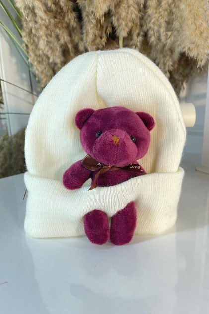 Çocuk Peluş Bere Mürdüm Sbt1287