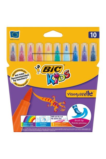 Bic Kids Visaquarelle Fırça Uçlu Boya Kalemleri 10lu Kutu - 1