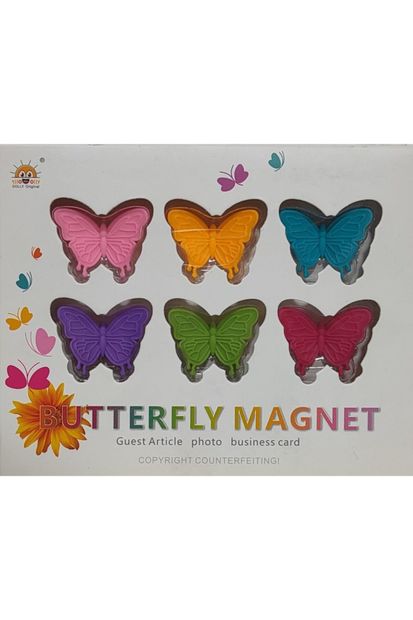 Genel Markalar 6lı Kelebek Desenli Buzdolabı Magneti - 1