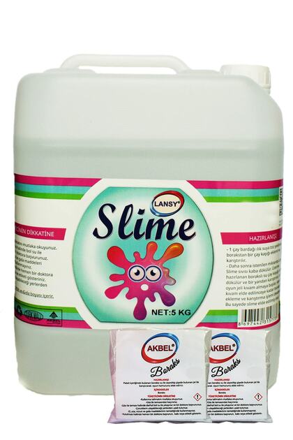 Slime Oyun Jeli Boyasız Şeffaf 5 Kg+200 gr Boraks