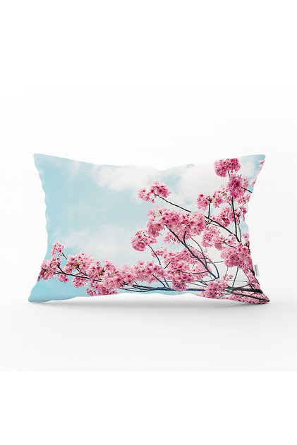 Pink Branches in Clouds Decorative Rectangular Throw Pillow Cover