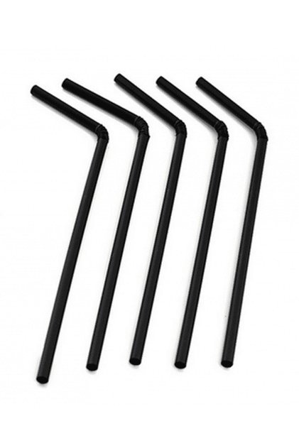 Black 100 Pieces Gusseted Frozen Cocktail Straw