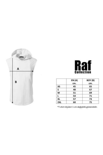 Raf Coll Unisex Beyaz Baskılı Kapşonlu Kolsuz Beyaz T-shirt - 4