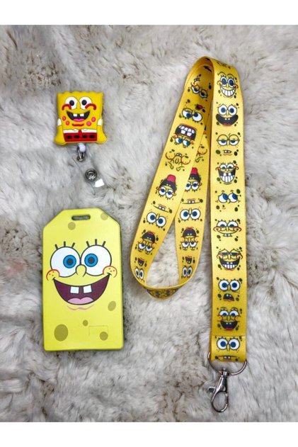 Set de curea pentru gât SpongeBob Yoyo și suport pentru carduri2