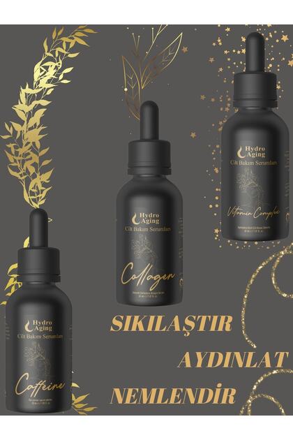 DentBioChem Hydroaging 3'lü Cilt Bakım Serum Paketi Kafein Kolajen