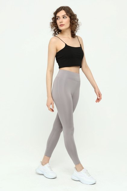 Women's Gray High Waist Recovery Fitness Sports Leggings