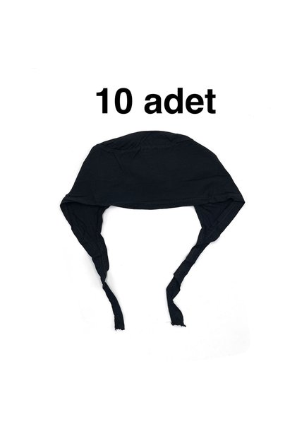 10'lu Paket Pamuklu Günlük Kullanıma Uygun Ince Siyah Bone